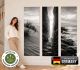 Wandbilder selbstklebend im 3er-Set | Schwarzweiß Küste Wandtattoo blasenfrei für Wohnzimmer Schlafzimmer