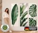Wandbilder selbstklebend im 3er-Set | Bananenblätter Monstera Wandtattoo blasenfrei für Wohnzimmer Schlafzimmer