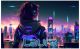 timalo® Robustes Gamerposter mit Namen personalisiert | Coole Gaming Wanddeko mit Gamer Bild für die Wand | Deko Poster XXL Wandbild | cyberpunk Mädchen neon | Motiv 67