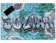 Gaming Schreibtischunterlage personalisiert mit Namen | wasserfeste Schreibunterlage, abwischbar, hochwertiges Acrylglas, Gamer Teenager Kunststoff | Graffiti blau