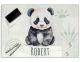 Schreibtischunterlage personalisiert mit Namen | Pandabär | stabile, abwischbare Schreibunterlage für Kinder Acrylglas Kunststoff