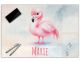 Schreibtischunterlage personalisiert mit Namen | Flamingo | stabile, abwischbare Schreibunterlage für Kinder Acrylglas Kunststoff