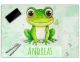 Schreibtischunterlage personalisiert mit Namen | Frosch | stabile, abwischbare Schreibunterlage für Kinder Acrylglas Kunststoff
