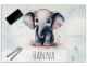 Schreibtischunterlage personalisiert mit Namen | Elefant | stabile, abwischbare Schreibunterlage für Kinder Acrylglas Kunststoff