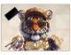 Schreibtischunterlage personalisiert mit Namen | Tiger | stabile, abwischbare Schreibunterlage mit lustigen Tieren für Kinder Acrylglas Kunststoff