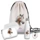 Kinder Schulset Brotdose, Trinkflasche, Turnbeutel personalisiert mit Namen | Set Wasserflasche Edelstahl | Lunchbox mit Trennwand | Geschenk zur Einschulung & Kindergarten | 13 - Pferd
