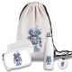 Kinder Schulset Brotdose, Trinkflasche, Turnbeutel personalisiert mit Namen | Set Wasserflasche Edelstahl | Lunchbox mit Trennwand | Geschenk zur Einschulung & Kindergarten | 16 - Roboter