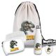 Kinder Schulset Brotdose, Trinkflasche, Turnbeutel personalisiert mit Namen | Set Wasserflasche Edelstahl | Lunchbox mit Trennwand | Geschenk zur Einschulung & Kindergarten | 23 - Dinosaurier