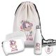 Kinder Schulset Brotdose, Trinkflasche, Turnbeutel personalisiert mit Namen | Set Wasserflasche Edelstahl | Lunchbox mit Trennwand | Geschenk zur Einschulung & Kindergarten | 3 - Einhorn