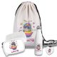 Kinder Schulset Brotdose, Trinkflasche, Turnbeutel personalisiert mit Namen | Set Wasserflasche Edelstahl | Lunchbox mit Trennwand | Geschenk zur Einschulung & Kindergarten | 4 - Einhorn2