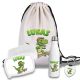 Kinder Schulset Brotdose, Trinkflasche, Turnbeutel personalisiert mit Namen | Set Wasserflasche Edelstahl | Lunchbox mit Trennwand | Geschenk zur Einschulung & Kindergarten | 8 - Dino Skateboard