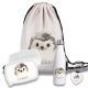 Kinder Schulset Brotdose, Trinkflasche, Turnbeutel personalisiert mit Namen | Set Wasserflasche Edelstahl | Lunchbox mit Trennwand | Geschenk zur Einschulung & Kindergarten | 11- Igel