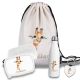 Kinder Schulset Brotdose, Trinkflasche, Turnbeutel personalisiert mit Namen | Set Wasserflasche Edelstahl | Lunchbox mit Trennwand | Geschenk zur Einschulung & Kindergarten | 18- Giraffe