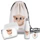 Kinder Schulset Brotdose, Trinkflasche, Turnbeutel personalisiert mit Namen | Set Wasserflasche Edelstahl | Lunchbox mit Trennwand | Geschenk zur Einschulung & Kindergarten | 47- Schwein