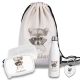 Kinder Schulset Brotdose, Trinkflasche, Turnbeutel personalisiert mit Namen | Set Wasserflasche Edelstahl | Lunchbox mit Trennwand | Geschenk zur Einschulung & Kindergarten | 08- Waschbär