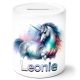 timalo® Coole Spardose personalisiert mit Namen | Personalisierbares Geschenk Sparschwein für Kinder Geschenkidee | Einhorn bunt