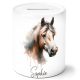 timalo® Coole Spardose personalisiert mit Namen | Personalisierbares Geschenk Sparschwein für Kinder Geschenkidee | Pferd
