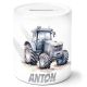timalo® Coole Spardose personalisiert mit Namen | Personalisierbares Geschenk Sparschwein für Kinder Geschenkidee | Traktor