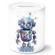timalo® Coole Spardose personalisiert mit Namen | Personalisierbares Geschenk Sparschwein für Kinder Geschenkidee | Roboter