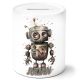timalo® Coole Spardose personalisiert mit Namen | Personalisierbares Geschenk Sparschwein für Kinder Geschenkidee | Roboter Rosti