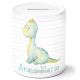 timalo® Dino Spardose personalisiert mit Namen | Personalisierbares Geschenk Sparschwein für Kinder Süße Dinosaurier Motive Geschenkidee  | Dino spardose-dino-2