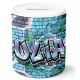 timalo® Gamer Spardose personalisiert mit Namen | Personalisierbares Gaming Geschenk Sparschwein Geschenkidee | Graffiti blau | spardose-gamer-27