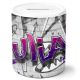 timalo® Gamer Spardose personalisiert mit Namen | Personalisierbares Gaming Geschenk Sparschwein Geschenkidee | Graffiti lila | spardose-gamer-29