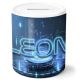 timalo® Gamer Spardose personalisiert mit Namen | Personalisierbares Gaming Geschenk Sparschwein Geschenkidee | Neon Blau 3D | spardose-gamer-49