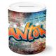 timalo® Gamer Spardose personalisiert mit Namen | Personalisierbares Gaming Geschenk Sparschwein Geschenkidee | Graffiti Mauer Jungen | spardose-gamer-55