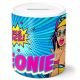 timalo® Kinder Spardose personalisiert mit Namen | Personalisierbares Geschenk Sparschwein Keramik Geschenkidee | Comic Style Jungen Cartoon | spardose-gamer-62