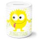 timalo® Monster Spardose personalisiert mit Namen | Personalisierbares Geschenk Sparschwein süße Motive für Kinder Geschenkidee | Gelb spardose-mo-7