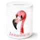 timalo® Spardose personalisiert mit Namen | Personalisierbares Geschenk Sparschwein für Kinder Keramik Geschenkidee | Flamingo spardose-t-16