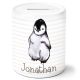 timalo® Coole Spardose personalisiert mit Namen | Personalisierbares Geschenk Sparschwein für Kinder Tiere Geschenkidee | Pinguin spardose-t-41