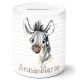 timalo® Spardose personalisiert mit Namen | Personalisierbares Geschenk Sparschwein für Kinder Keramik Geschenkidee | Zebra spardose-t-5