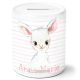 timalo® Spardose personalisiert mit Namen | Personalisierbares Geschenk Sparschwein für Kinder Keramik Geschenkidee | Schaf spardose-t-6