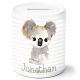 timalo® Spardose personalisiert mit Namen | Personalisierbares Geschenk Sparschwein für Kinder Keramik Geschenkidee | Koala spardose-t-9