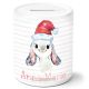 timalo® Spardose Weihnachten personalisiert mit Namen | Personalisierbares Geschenk Sparschwein für Kinder Nikolaus Tiere Geschenkidee | Hase spardose-tx-1