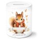 timalo® Spardose personalisiert mit Namen | Personalisierbares Geschenk Sparschwein Keramik Geldgeschenk Kinder Weihnachten Jungen Mädchen - Eichhörnchen-3