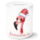 timalo® Spardose Weihnachten personalisiert mit Namen | Personalisierbares Geschenk Sparschwein für Kinder Nikolaus Tiere Geschenkidee  | Flamingo spardose-tx-16