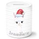 timalo® Spardose Weihnachten personalisiert mit Namen | Personalisierbares Geschenk Sparschwein für Kinder Nikolaus Tiere Geschenkidee | Lama spardose-tx-2