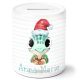 timalo® Spardose Weihnachten personalisiert mit Namen | Personalisierbares Geschenk Sparschwein für Kinder Nikolaus Tiere Geschenkidee | Schildkröte spardose-tx-4