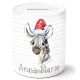timalo® Spardose Weihnachten personalisiert mit Namen | Personalisierbares Geschenk Sparschwein für Kinder Nikolaus Tiere Geschenkidee | Zebra spardose-tx-5