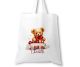 timalo® Große Einkaufstasche Stoffbeutel personalisiert mit Namen Geschenk Weihnachten für Kinder. Männer und Frauen - Teddybär