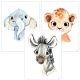 Poster Kinderzimmer Tiere| Wandposter Bilder 3er Set Mädchen Junge | t3er01-t002 | Elefant Löwe Zebra