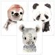 Poster Kinderzimmer Tiere| Wandposter Bilder 3er Set Mädchen Junge | t3er01-t004 | Faultier, Panda, Nashorn