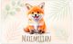 Bild für die Wand Kinderzimmer Süße Tiere Boho Aquarell Jungen und Mädchen Zimmer Wandbild | Motiv Fuchs Poster