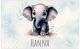 Bild für die Wand Kinderzimmer Süße Tiere Boho Aquarell Jungen und Mädchen Zimmer Wandbild | Motiv Elefant Poster