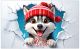 Bild Winter für die Wand Kinderzimmer lustige Tiere Jungs und Mädchen Zimmer Wandbilder Teenager 3D Schnee | Motiv Husky Hund Poster