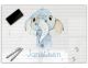 Schreibunterlage für Kinder, abwischbar, glatt und wasserfest | stabiles, hochwertiges Acrylglas, Kunststoff Tiermotive Glas Optik, Kinder Kunststoff Tiere | 03- Elefant