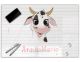 Schreibunterlage für Kinder, abwischbar, glatt und wasserfest | stabiles, hochwertiges Acrylglas, Kunststoff Tiermotive Glas Optik, Kinder Kunststoff Tiere | 46- Kuh